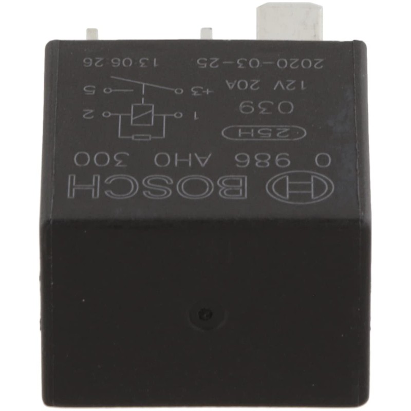 Bosch 0986AH0300 Mini Relay 12V 20A, IP5K4, Operating Temperature from