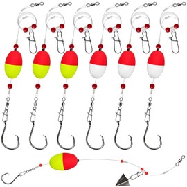 6 Pack Pompano Rigs for Surf Fishing, Fish Finder Rig with Float 20.5" Fishing Rigs Saltwater 90LB Surf Tackle for Flounder Perch Catfish Shark Bluefish Stripers 5/0