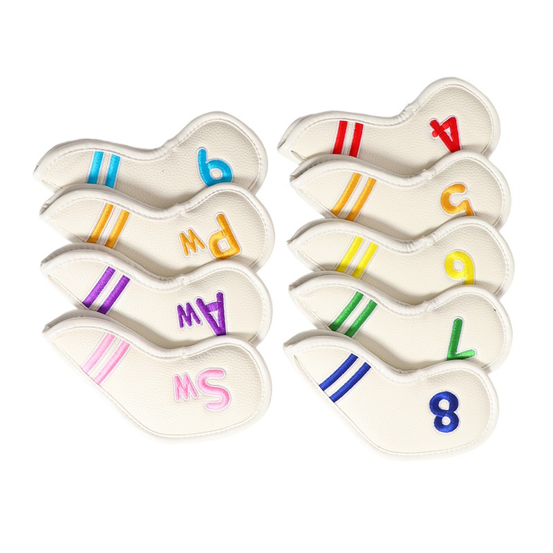 9pcs/set PU Waterproof Golf Club Iron Cover with Numbers Thickening