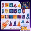 Space Rocket Magnetic Tiles Set, 58Pcs Magnatiles for Kids, Magnet