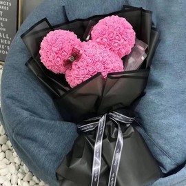 20 Pcs Black Border Wrapping Paper for Valentine's Day Bouquet, Waterproof Floral Gift Packaging Paper 23x23Inch for DIY Crafts and Flower Shops (Black)