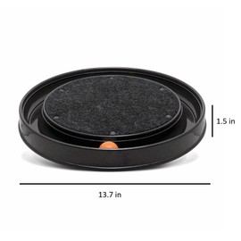 FURACÃOPET Round Cat Scratcher Toy with Ball – Interactive Scratching Carpet and Play Track for Stress Relief and Fun (Black)
