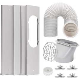 HOXHA Air Conditioner Window Vent Kit Universal Adjustable Window Kit with 5.9” Diameter 59” Length Exhaust Hose for AC Unit, AC Seal Panel for Horizontal&Vertical Window