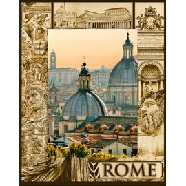 Saddle Mountain Souvenir Rome Italy Laser Engraved Wood Picture Frame Portrait (4 x 6)