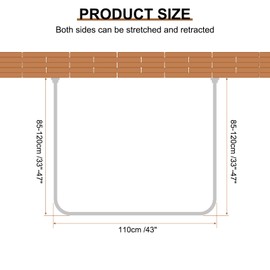 uxcell Stretchable Shower Curtain Rod Rack, Stainless Steel U Shaped Shower Curtain Rod No Drill for Bathroom Bathtub, 110cm/43" Width, Silver Tone