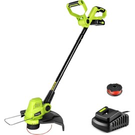 SnapFresh Cordless String Trimmer, 12" Line String Trimmer, 20V Electric Lawn Trimmer with 2.0Ah Battery & Fast Charger for Adjustable Angle Cutting, Lightweight Lawn Edger for Garden Yard