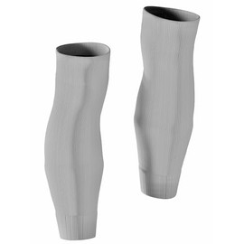 Tekkerz Leg Sleeves for Soccer, Football, Hockey, Rugby, Shin Guard Holder, Compression Leg Warmers (Light Silver, Medium)