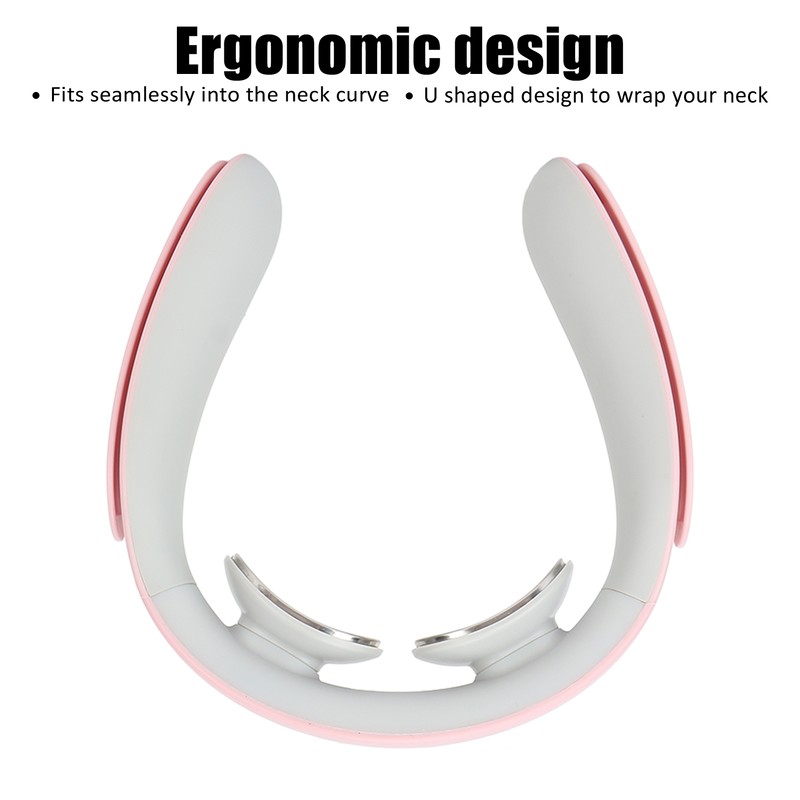 Electric Neck Massager Cordless USB Rechargeable Hot Compress Vibration Neck