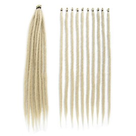 BOHOBABE 20 Inch Thin Synthetic Dreadlock Extensions 0.6cm 20 Strands Long Single End Reggae Dreadlocks Extension Blonde Dreads Loc 20" (20 Strands,613#)