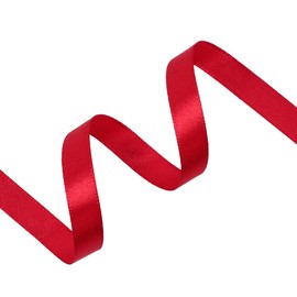 Kryvus Red Satin Ribbon, 10mm x 22M Single Face Red Ribbon, Solid Color Satin Ribbon Perfect for Gift Wrapping, Crafts, Bow Making, Sewing and Wedding Decorations