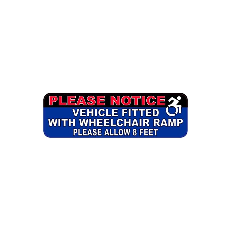 StickerTalk Wheelchair Ramp Allow 8 Feet Vinyl Sticker, 10 inches