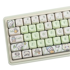 Sumgsn MOA Profile Cute Keycaps 140 teclas Green Panda PBT DYE-SYBKeycap para teclado mecánico Mx Cherry GH60 GK64 FC660M RK860 RK987 RK61