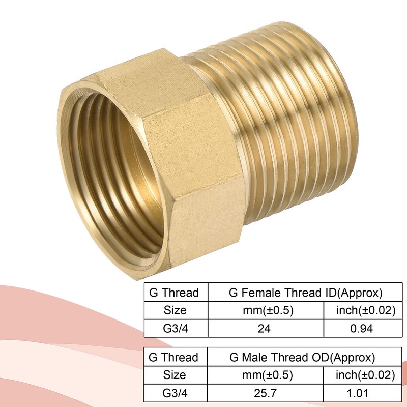 MECCANIXITY Brass Check Valve, G3/4 Male Female Thread 30x33mm Outward