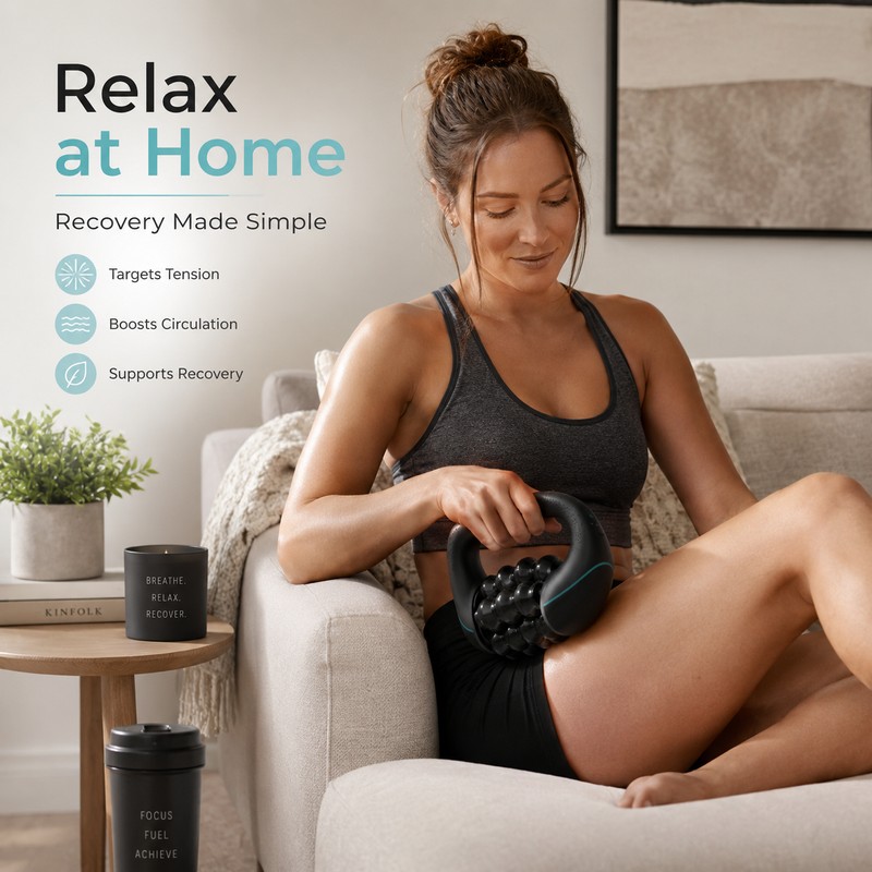 Mini Percussion Massager for Full-Body Relaxation – Rechargeable 3-Speed Rolling