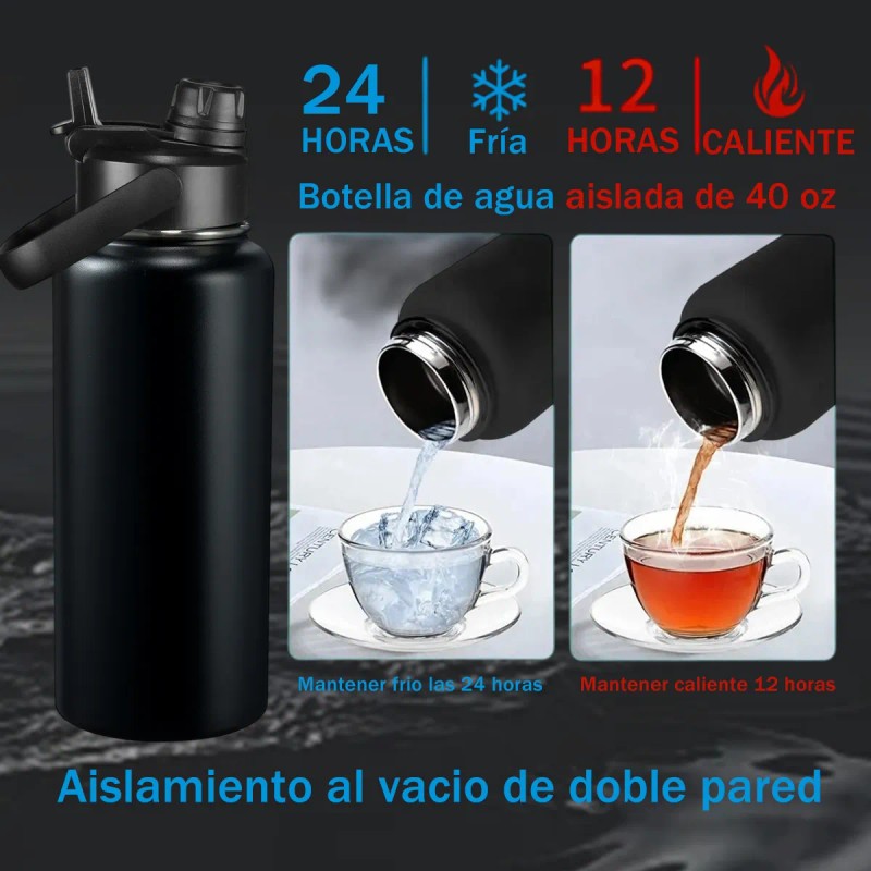 Botella Acero Inoxidablecon Fría/caliente40oz,tapa 2 En 1