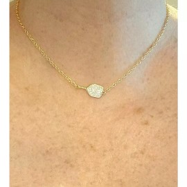 The Sacred Sparkle Pickleball Necklace Pendant CZ Pave Racket Adjustable Gold-Plated Chain Dainty