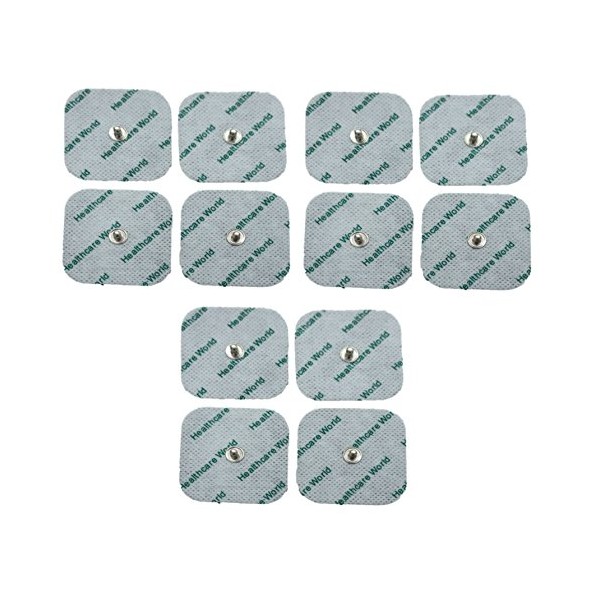 Tens EMS Electrode Pads With 3.5mm Stud For Tens Machines Suitable for Beurer Sanitas and Many More Devices By Healthcare World â Pack of 12