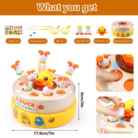 B.Duck Bounce Catch Game,Board Games,Fun Bounce & Catch Duck Toy, Interactive Family Game for 3-7 Year Olds, Party Game for Toddlers & Kids (Yellow)