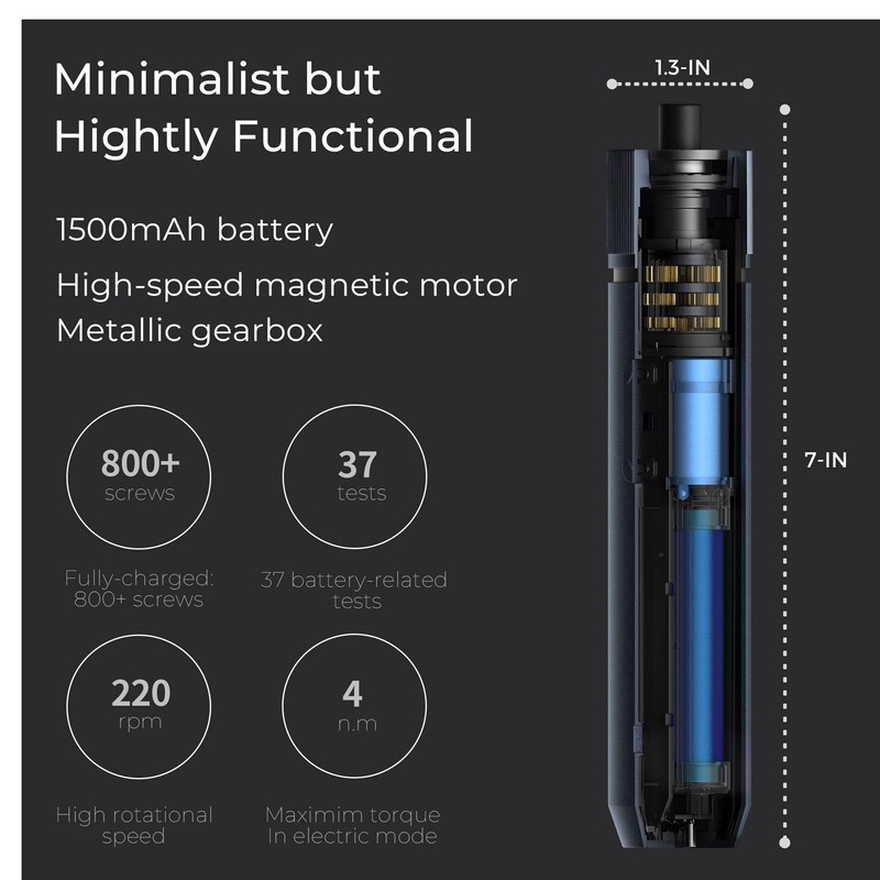 HOTO Electric Screwdriver Kit, 3.6V Cordless Screwdriver Set, Upgraded Capacity,