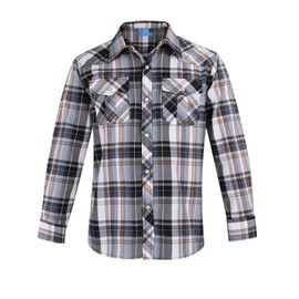 Champ Horse Boy's Toddler Child Kids Casual Dress Western Long Sleeve Snap Plaid Button Down Shirts(2# Yellow Grey 5)