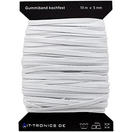 1 m - 264 m x 5 mm Elastic Cord Boil-Proof 75% Polyester 25% Elastane