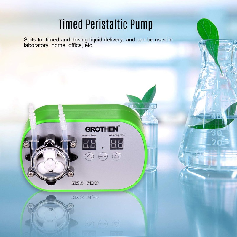 HXBER Timed Peristaltic Pump, Green, Plastic, Above Ground, 160ml/min, Aquarium,