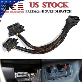 MYAUTO OBD II Port OBD 2 16Pin Splitter Extension Cable 1 Male 2 Female Y Cable Adapter