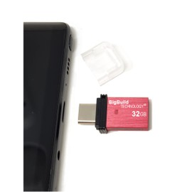 BigBuild Technology 32GB Red Dual Drive Type C OTG USB Memory Stick compatible with Lenovo Legion Pro/Duel/Duel 2, Legion 2 Pro, Pad/Pad Plus/Pad Pro Mobile