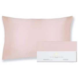 BEAUTY OF ORIENT - 100% Pure Mulberry Silk Pillowcase for Hair and Skin, 19 Momme Both Sides, Hidden Zipper, Natural Hypoallergenic Silk Pillow Case, Best Sleep (1pc Standard - 20" x 26", Rose Water)