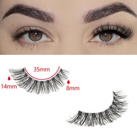 FARRED Natural False Eyelashes Cat Strip Invisible Band Faux Mink Wispy Thin Clear Category Pack Full Volume Medium Length 8-14mm Short Wispipes Pestanas Postizas C1 | 8-14MM / FARRED 내추럴 인조 속눈썹 고양이 스트립 보이지 않는 밴드 가짜 밍크 위스피 얇은 클리어 카테 팩 전체 볼륨 중간 길이 8-14mm 