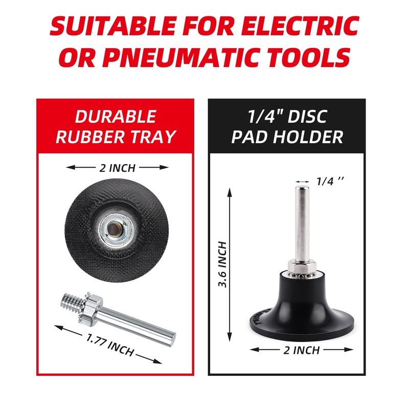 LUCKUT 2 Inch Disc Pad Holder with ¼” Shank, Die