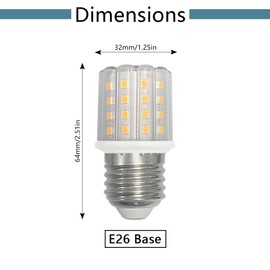 E26 LED Corn Light Bulbs,5W Warm Light 3000K, Equivalent to 60W E26 Halogen Bulbs,AC 85-265V, 360° Beam Angle,Edison Screw SES LED Corn Lamp, Not Dimmable, Pack of 8
