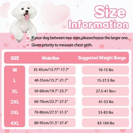 Dog Diaper Suspenders Washable Dog Diapers, Female Dog Period Diapers for Heat, Escape Proof Dog Sanitary Panties with Adjustable Straps, Large Dog Period Outfit Pee Diaper Onesie Pet Underwear, XL
