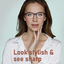 BLOEXCLU 6 Pack Reading Glasses for Women Men Blue Light Blocking Spring Hinge Computer Readers, Anti Eyestrain/Glare (6 Mixed C4, 1.25, Diopters)