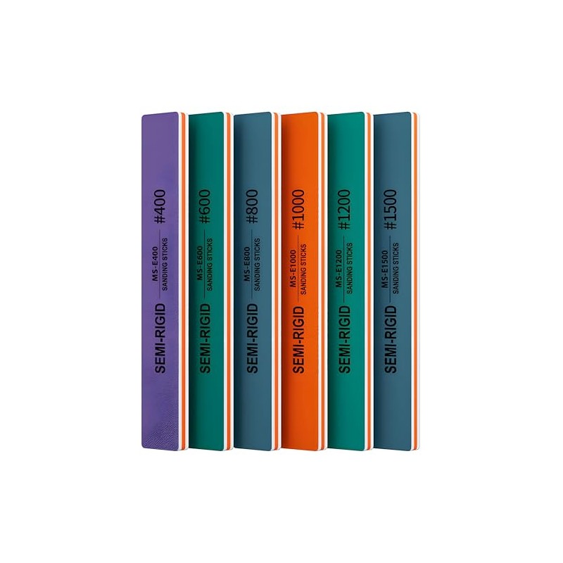 IRISFLY 6Pcs Sanding Sticks,Polishing Sticks Assorted,Model Hobby Making Tools,Metal and