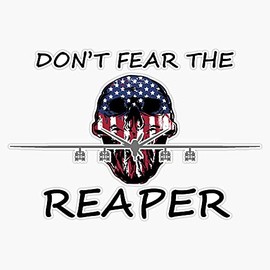HOF Trading Don't Fear The Reaper American Mq-9 Drone Vinyl Sticker Waterproof Decal Laptop Wall Window Bumper Sticker 5 in, HOF-VETERAN-STICKERS-2367
