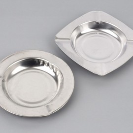 Classic Steel Ashtray for Smoking Areas, Commercial & Cafe Use (Smokeless) Round 5ea