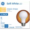 GE 2 Pack GE Soft White LED Classic Shape Bulb