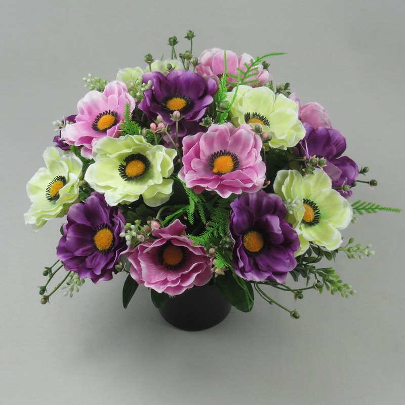 Just Because Flowers Artificial Grave Flower Arrangement with Pink and