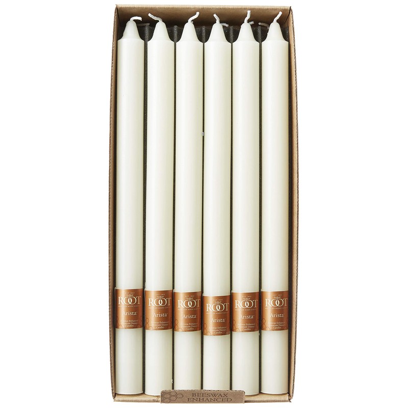 Root Candles 8217 Unscented Smooth Arista 12-Inch Dinner Candles, Ivory