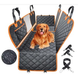 [NEW!] Dog Car Seat Cover for Back Seat, 100% Waterproof Dog Hammock for Door Scratchproof, 600D Nonslip Back Seat Cover with Mesh Window and Storage Pocket for Cars Trucks and SUV
