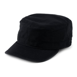 NYFASHION101 Fashionable Solid Color Unisex Fitted Army Military Cadet Cap, Black, XL