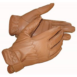 Ryda Ladies Real Leather Horse Riding Gloves White Black Brown Tan (Tan, Medium)