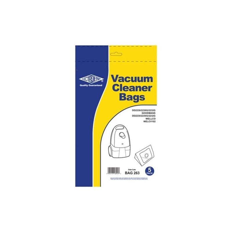 Electruepart BAG263 Vacuum Dust Bags for Dirt Devil, Wellco CV104