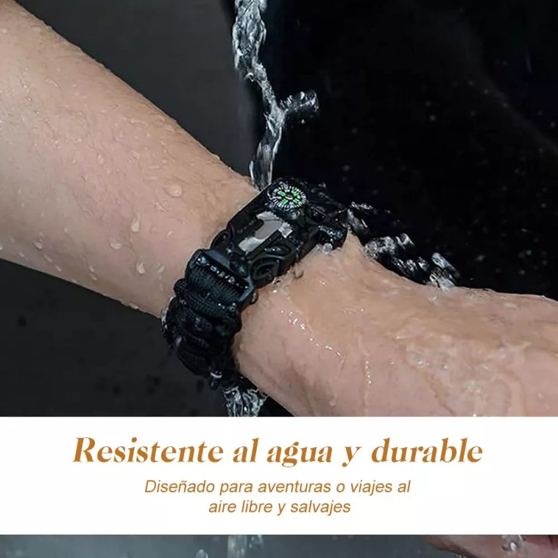 THE9SHOP Pulsera Accesorios Tactica Supervivencia Pedernal Paracord
