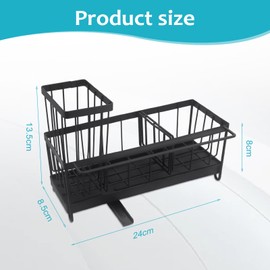 DingGreat Sponge Holder for Kitchen Sink,Sink Caddy Organiser,Sink Tidy Sponge Holder with Detachable Brush Holder,Kitchen Sink Organizer Countertop,Sinkware Organizer,Rustproof 304 Stainless Steel