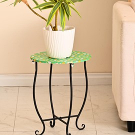 Side Tables for Patio, 14" Indoor Outdoor Metal Side Table for Poolside Bistro Balcony Yard Porch Bedside, Weather Resistant Metal Accent Table for Indoor Outdoor Use, Easy Assembly (White)