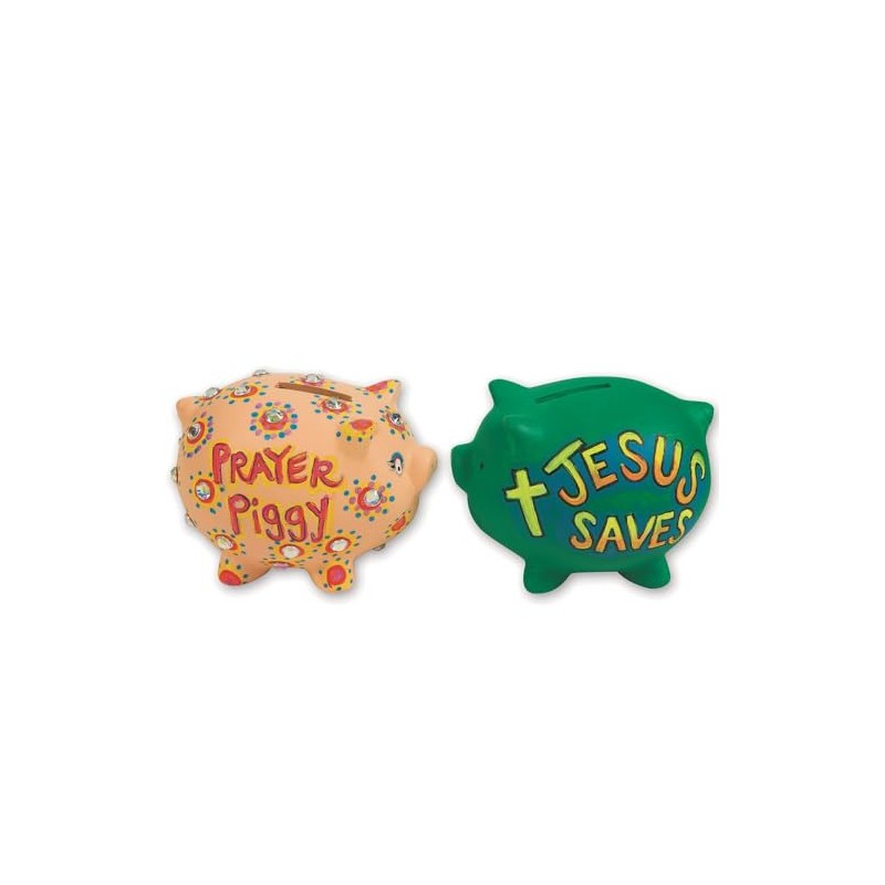 Color-Me! Ceramic Bisque Pig Banks (Pack of 12)