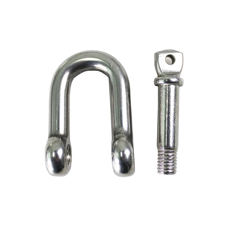 HFS(R) 10 Piece Stainless Steel Shackle, Load 400kg, D-Shaped Shackle,