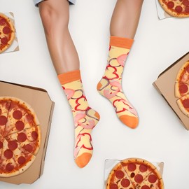 Funny Pizza Socks Box for Men Teen Boys Dad Women - Fun Crazy Novelty Cool Silly Funky Food Socks Gifts - Unique Gag Gift Ideas for Mens Birthday Father Day Christmas Stocking Stuffers